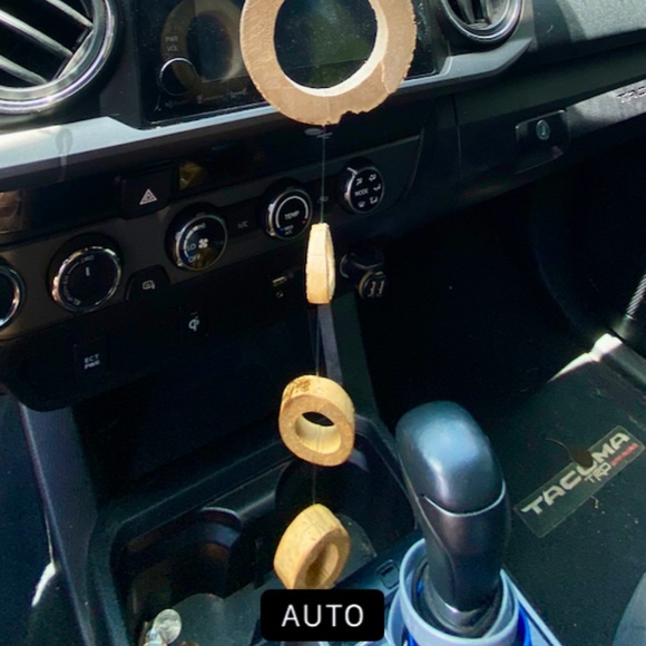 Bamboo Rear View Mirror Hanging Ornament, one of a kind - Picture 3 of 3